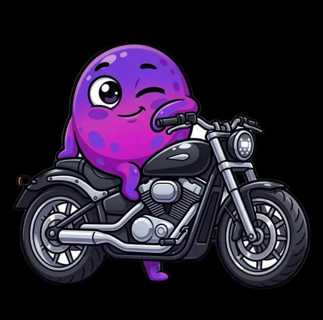 Blob on motorcycle